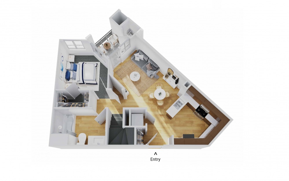 A3M - 1 bedroom floorplan layout with 1 bath and 850 square feet. (Floor 1)