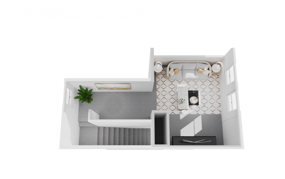 A4M - 1 bedroom floorplan layout with 1 bath and 918 square feet. (Floor 2)